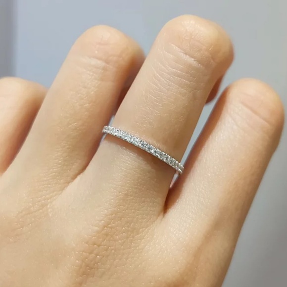 NEW STERLING SILVER FULL ETERNITY RING - Picture 3 of 4